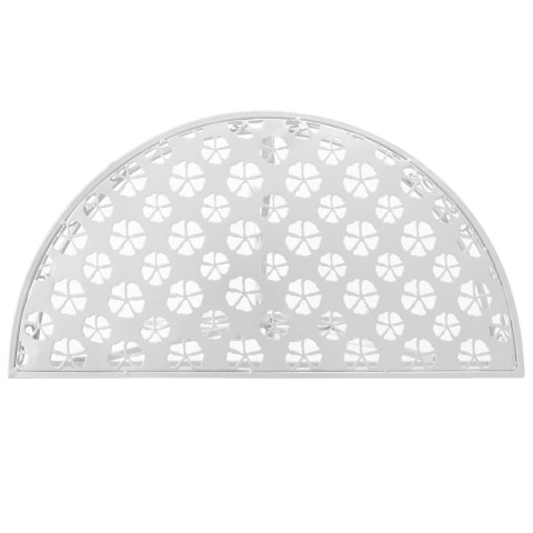 Półokrągły stolik vintage, metalowy, 72 x 36 x 74 cm, srebrny Lumarko!