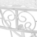 Półokrągły stolik vintage, metalowy, 72 x 36 x 74 cm, srebrny Lumarko!