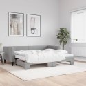Sofa rozsuwana z materacami, jasnoszara, 90x200 cm, tkanina Lumarko!