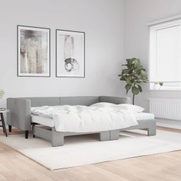 Sofa rozsuwana z materacami, jasnoszara, 90x200 cm, tkanina Lumarko!