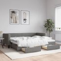Sofa rozsuwana z szufladami, ciemnoszara, 90x190 cm, tkanina Lumarko!