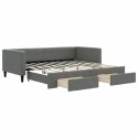 Sofa rozsuwana z szufladami, ciemnoszara, 90x190 cm, tkanina Lumarko!