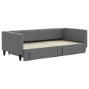 Sofa rozsuwana z szufladami, ciemnoszara, 90x190 cm, tkanina Lumarko!
