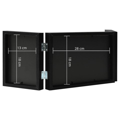 Trójdzielna ramka na zdjęcia, 28x18 cm + 2x(13x18 cm), czarna Lumarko!