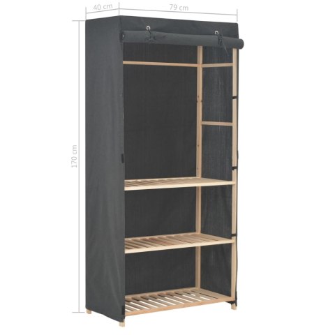3-poziomowa szafa na ubrania, szara, 79x40x170 cm, tkanina Lumarko!