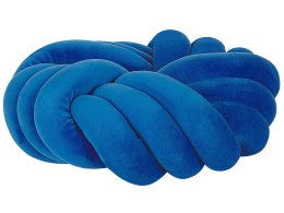 Welurowa poduszka dekoracyjna supeł 30 x 30 cm niebieska AKOLA Lumarko!