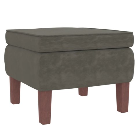 Fotel bujany na drewnianych nogach, z podnóżkiem, ciemnoszary Lumarko!