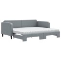 Sofa rozsuwana z materacami, jasnoszara, 90x200 cm, tkanina Lumarko!