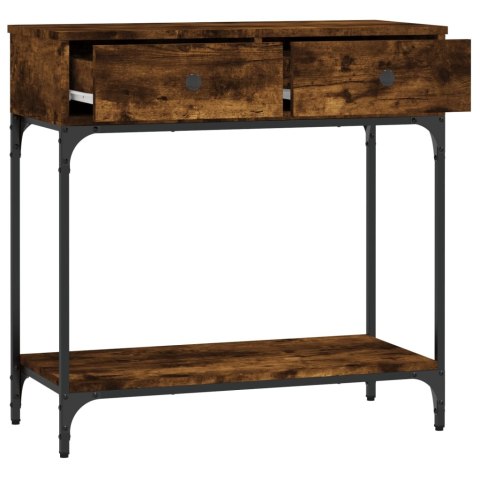 VidaXL Stolik konsolowy, przydymiony dąb, 75x34,5x75 cm