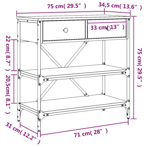 Stolik konsolowy, czarny, 75x34,5x75 cm Lumarko!