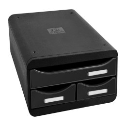 Organizer biurkowy Small-Box Black z 3 szufladkami, połysk Lumarko!