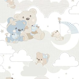 Tapeta Mondo baby Hug Bears, niebiesko-beżowa Lumarko!