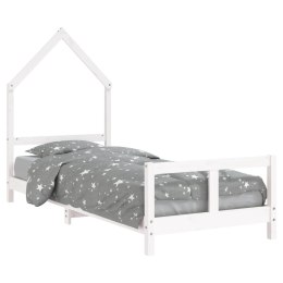 Rama łóżka dla dzieci, biała, 80x200 cm, drewno sosnowe  Lumarko!