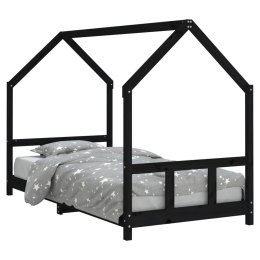 Rama łóżka, czarna, 90x200 cm, lite drewno sosnowe  Lumarko!