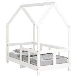 Rama łóżka dziecięcego, biała, 70x140 cm, drewno sosnowe  Lumarko!