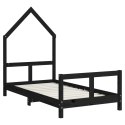 Rama łóżka dziecięcego, czarna, 80x160 cm, drewno sosnowe  Lumarko!