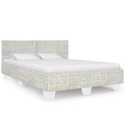 Rama łóżka, szara, naturalny rattan, 140 x 200 cm  Lumarko!