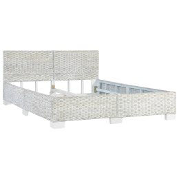 Rama łóżka, szara, naturalny rattan, 140 x 200 cm  Lumarko!