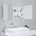 Szafka łazienkowa z lustrem i LED, biała, 90x12x45 cm, akryl  Lumarko!