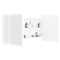 Szafka łazienkowa z lustrem i LED, biała, 90x12x45 cm, akryl  Lumarko!
