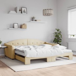 Sofa rozsuwana z materacami, kremowa, 100x200 cm, tkanina  Lumarko!
