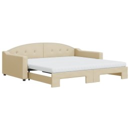 Sofa rozsuwana z materacami, kremowa, 100x200 cm, tkanina  Lumarko!