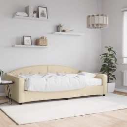 Sofa z materacem do spania, kremowa, 100x200 cm, tkanina  Lumarko!