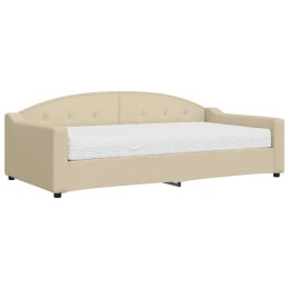 Sofa z materacem do spania, kremowa, 100x200 cm, tkanina  Lumarko!