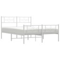 Metalowa rama łóżka z wezgłowiem i zanóżkiem, biała, 135x190 cm  Lumarko!