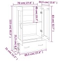 Kredens, czarny, 70x31x115 cm, materiał drewnopochodny  Lumarko!