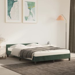 Rama łóżka z zagłówkiem, ciemnozielona, 140x200 cm, aksamitna Lumarko!