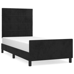 Rama łóżka z zagłówkiem, czarna, 100x200 cm, aksamitna Lumarko!