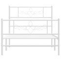 Metalowa rama łóżka z wezgłowiem i zanóżkiem, biała, 107x203 cm Lumarko!