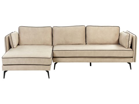 Narożnik welurowy prawostronny beżowy ALTAN