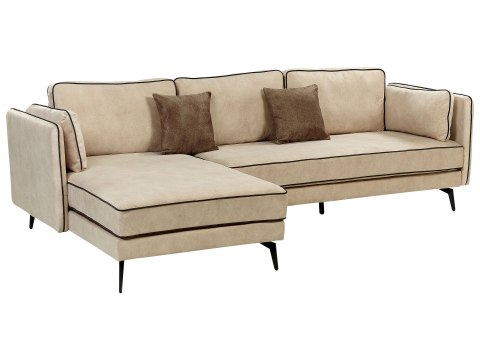 Narożnik welurowy prawostronny beżowy ALTAN