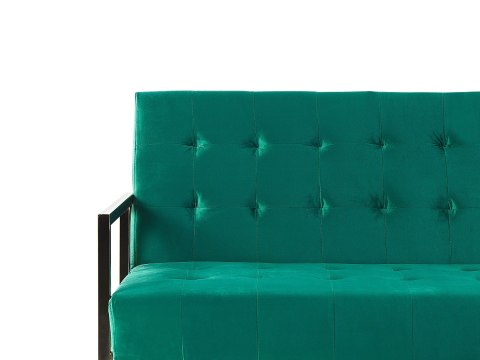 Sofa rozkładana welurowa zielona MARSTAL