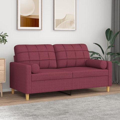 2-osobowa sofa z poduszkami, winna czerwień, 140 cm, tkanina Lumarko!