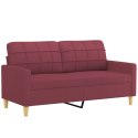 2-osobowa sofa z poduszkami, winna czerwień, 140 cm, tkanina Lumarko!