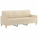 3-osobowa sofa z poduszkami, kremowa, 180 cm, tkanina Lumarko!