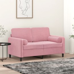Poduszki ozdobne, 2 szt., różowe, Ø15x50 cm, aksamit Lumarko!