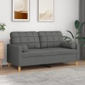 2-osobowa sofa z poduszkami, ciemnoszara, 140 cm, tkanina Lumarko!