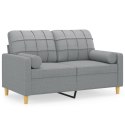 2-osobowa sofa z poduszkami, jasnoszara, 120 cm, tkanina Lumarko!