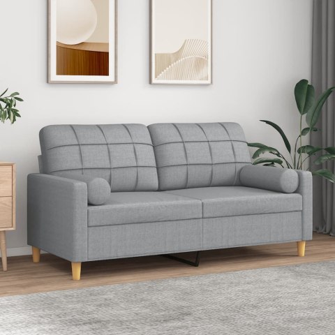 2-osobowa sofa z poduszkami, jasnoszara, 140 cm, tkanina Lumarko!