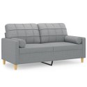 2-osobowa sofa z poduszkami, jasnoszara, 140 cm, tkanina Lumarko!