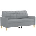 2-osobowa sofa z poduszkami, jasnoszara, 140 cm, tkanina Lumarko!