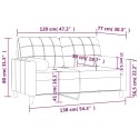 2-osobowa sofa z poduszkami, kremowa, 120 cm, tkanina Lumarko!