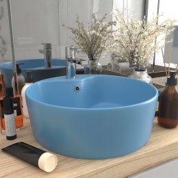 Umywalka z przelewem, matowy błękit, 36x13 cm, ceramiczna Lumarko!