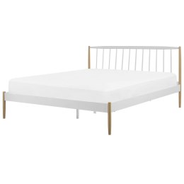 Łóżko metalowe 140 x 200 cm białe MAURS Lumarko!
