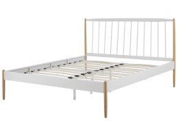 Łóżko metalowe 140 x 200 cm białe MAURS Lumarko!
