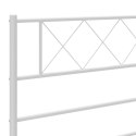Metalowa rama łóżka z wezgłowiem i zanóżkiem, biała, 100x190 cm Lumarko!